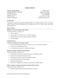 College Resume Example Current College Student Resume Examples