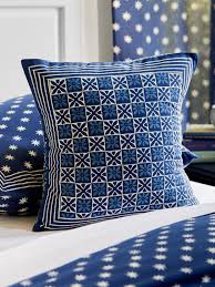 indian throw cushion cover blue