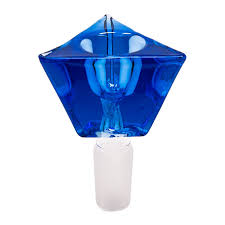 Bulk Tri Angled Blue Glass Bowl 14mm