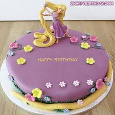 rapunzel birthday cake with name
