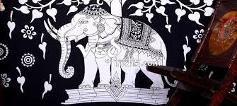 Black And White Hand Tie Dye Elephant