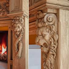 Lion Corbels 2 Pc Carved From Natural
