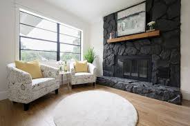 Painted Stone Wall In Black 42 Stone