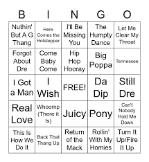 90s hip hop r b bingo card