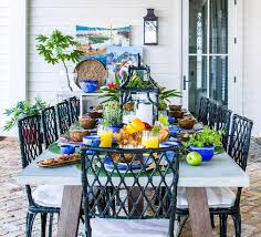 Wood And Zinc Patio Dining Table On Red