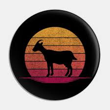 mahmuq awesome funny goat gift silhouette sunset design pin