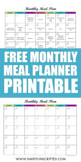 Free Menu Planner Template Its Easy To Plan Your Meals With This