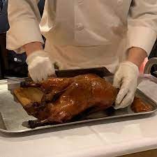 This restaurant offers patrons real peking duck that is carved right at the table by one of the chefs. Peking Enten Haus Chinese Restaurant In Hamburg