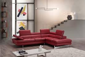 a761 sectional sofa in red leather