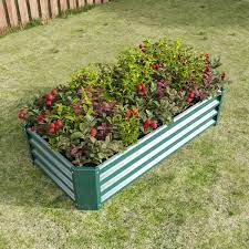 4 Ft X 2 Ft X 1 Ft Green Metal Rectangle Raised Garden Bed For Flowers Plants Vegetables Herb