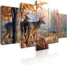 arthome520 deer canvas rustic wall