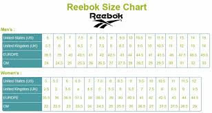 Reebok Running Shoes Size Chart Sneakerfactory