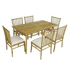 brown bamboo dining table