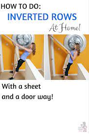 workout inverted rows with a sheet