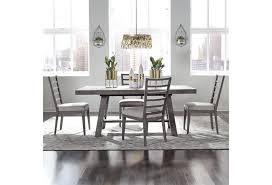 The beauty of having a farmhouse dining room is you get to bring in a warming effect even when the weather might scream otherwise. Liberty Furniture Modern Farmhouse 5 Piece Trestle Table And Chair Set Suburban Furniture Dining 5 Piece Sets