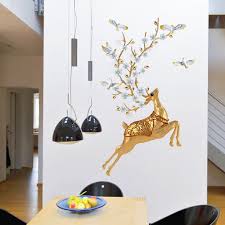3d Gold Deer Wallpaper Wall Sticker