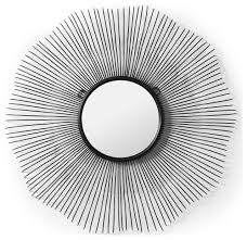 Zuri Lasche Round Silver Mirror With Black Frame