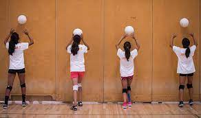 volleyball drills against a wall