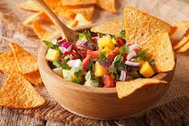 Closeup Nachos And Cheese Focus On Salsa Stock Photo Image Of Lunch  gambar png