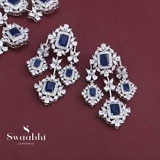 blue stone cz choker necklace swaabhi