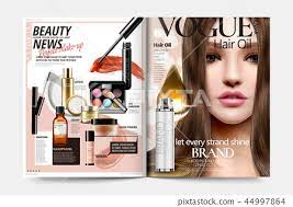 cosmetic magazine ads stock