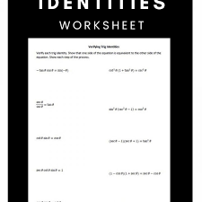 verifying trig idenies worksheet