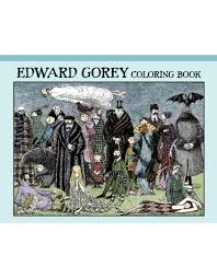 A dragon with smoke in the nose. Edward Gorey Coloring Book Gamescape North