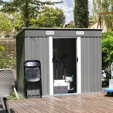8 x 4 ft outdoor storage shed metal