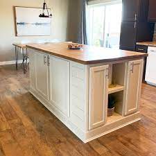 kitchen island using stock cabinets and