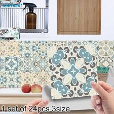 24pcs Moroccan Style Tile Wall Stickers