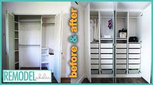 Ikea closet organizer by category: Bedroom Closet Organization Transformation With Ikea Pax Closet System Youtube