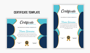 certificate template blue vector art