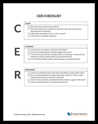 cer checklist model teaching