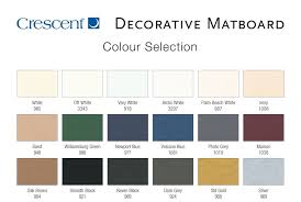 Colour Chart For Crescent Mount Board