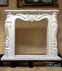 French Style White Marble Fireplace