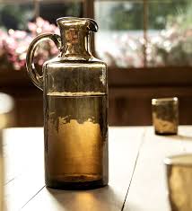 Amber Colour Glass Jug By Ellementry