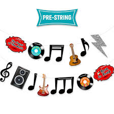 4.1 out of 5 stars. Music Note Decorations Banner 1950 S Rock And Roll Party Decorations Musical Notes Silhouettes Rock And Roll Star 50s Theme Party Karaoke Music Wall Decor Cardboard Cutouts Electric Record Cutout Buy Online In