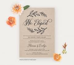 We Eloped Reception Invitation Template Printable Elopement