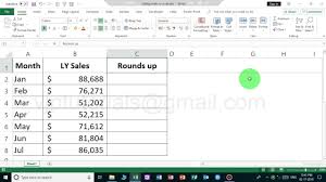 ceiling math function exle in excel