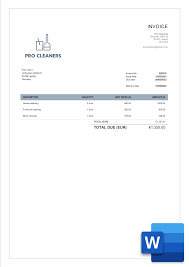 cleaning invoice templates in word