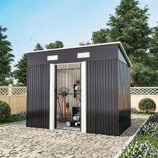 4x8ft Metal Steel Sheds Outdoor Garden