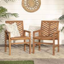 solid acacia wood chevron outdoor chair