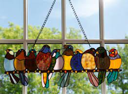 Birds On A Wire Stained Glass Acacia