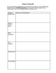 Inherit The Wind Character Chart Review And Comprehensive Answer Sheet