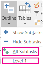 summary tasks in project desktop
