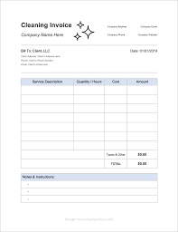 free cleaning service invoice templates