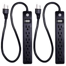 ge 6 power strip with 2 ft