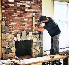 fireplace with thin stone veneer
