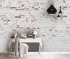 3d Brick Wallpaper White Paint Wall