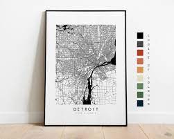 Detroit Map Print City Map Poster Map